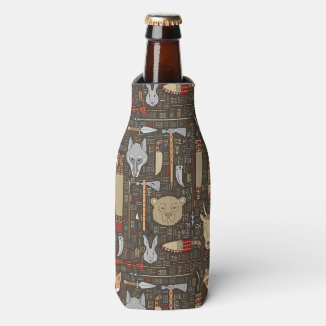 Ethnic Hunting Pattern Bottle Cooler (Bottle Front)