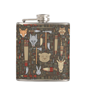 Ethnic Hunting Pattern Hip Flask