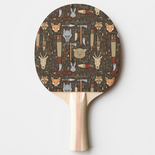 Ethnic Hunting Pattern Ping Pong Paddle (Front)