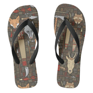 Ethnic Hunting Pattern Thongs