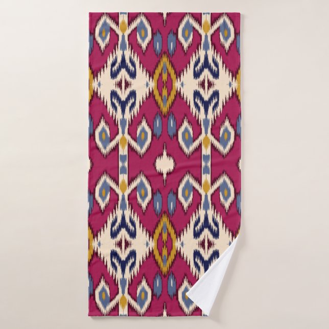 Ethnic ikat chevron pattern background Traditional Bath Towel (Bath Towel)