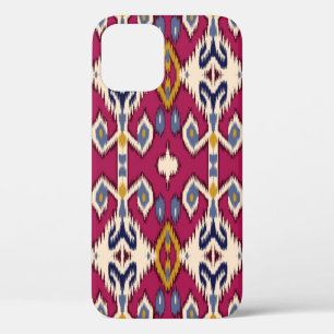 Ethnic ikat chevron pattern background Traditional iPhone 12 Case