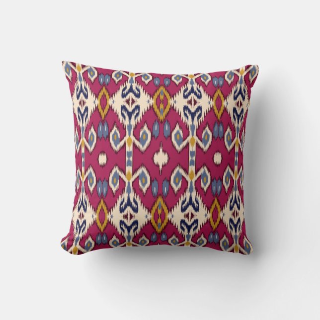 Ethnic ikat chevron pattern background Traditional Cushion (Front)