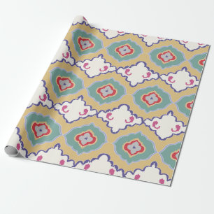 Ethnic ikat chevron pattern background Traditional Wrapping Paper