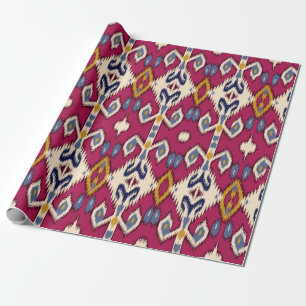 Ethnic ikat chevron pattern background Traditional Wrapping Paper