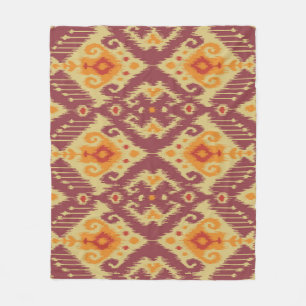 Ethnic Ikat Chevron: Traditional Background Fleece Blanket