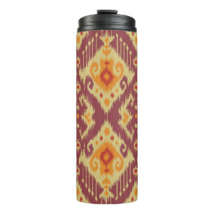 Ethnic Ikat Chevron: Traditional Background Thermal Tumbler