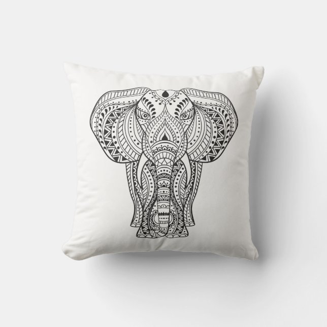 Ethnic Indian Elephant Cushion (Front)