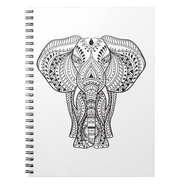 Ethnic Indian Elephant Notebook (Front)