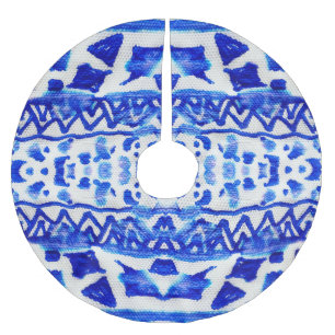 Ethnic Indigo Arrow Native Patterns Brushed Polyester Tree Skirt