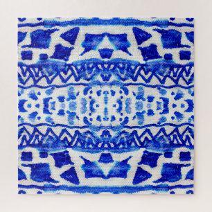 Ethnic Indigo Arrow Native Patterns Jigsaw Puzzle