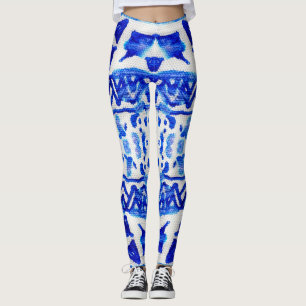 Ethnic Indigo Arrow Native Patterns Leggings