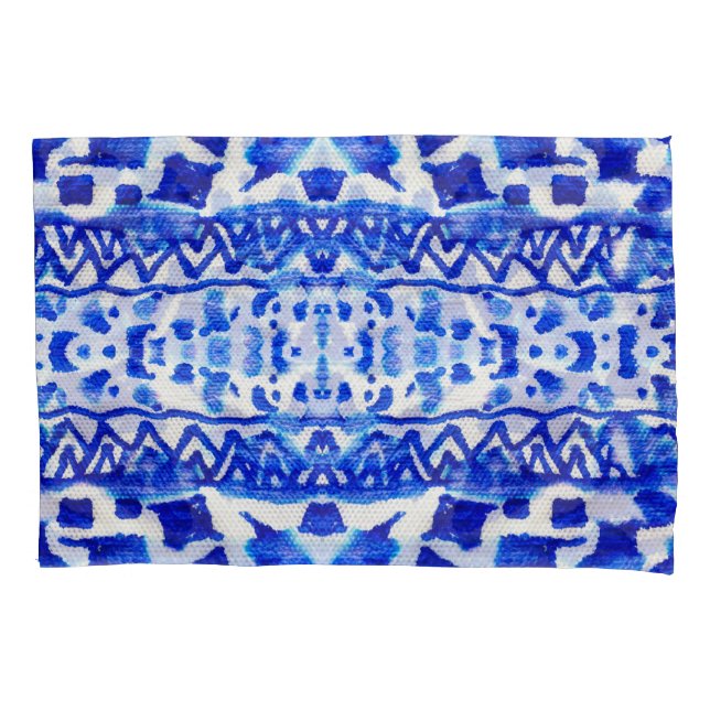 Ethnic Indigo Arrow Native Patterns Pillowcase (Front)