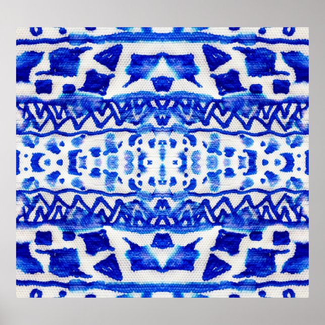 Ethnic Indigo Arrow Native Patterns Poster (Front)
