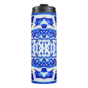 Ethnic Indigo Arrow Native Patterns Thermal Tumbler