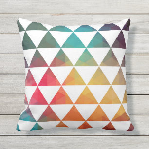 Ethnic Inspired Colourful Triangles Pattern Cushion