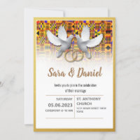 Ethnic Kente Wedding Invitation