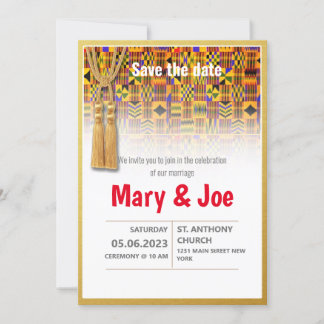 Ethnic Kente Wedding Invitation Series 2