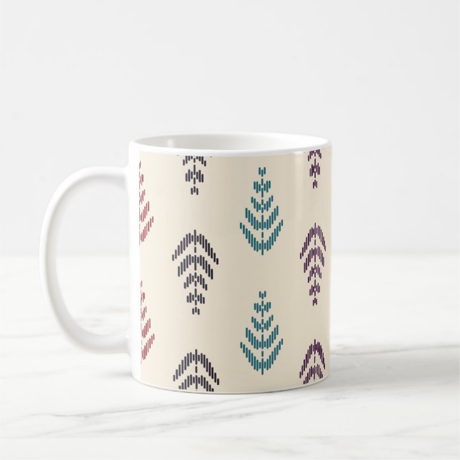 Ethnic leaf background art. Seamless pattern in tr Coffee Mug (Left)
