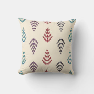 Ethnic leaf background art. Seamless pattern in tr Cushion