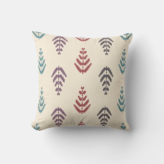 Ethnic leaf background art. Seamless pattern in tr Cushion (Front)