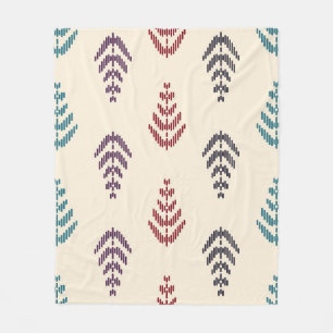 Ethnic leaf background art. Seamless pattern in tr Fleece Blanket