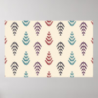 Ethnic leaf background art. Seamless pattern in tr