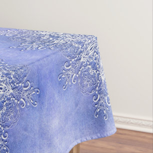 Ethnic mandala on blue grunde background. tablecloth