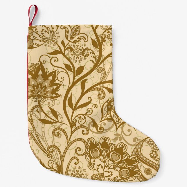 Ethnic Mandalas: Indian Style Pattern Small Christmas Stocking (Front)