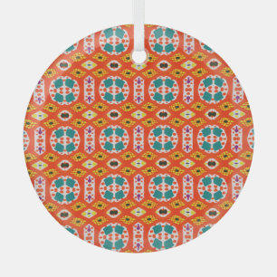 Ethnic marker art: vibrant seamless. glass tree decoration