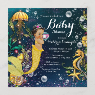 Ethnic Mermaid Baby Shower Invitation