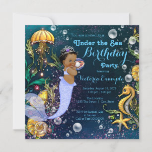 Ethnic Mermaid Birthday Party Invitation