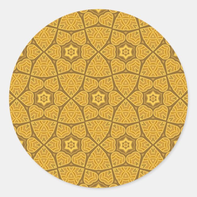 Ethnic modern geometric pattern classic round sticker (Front)