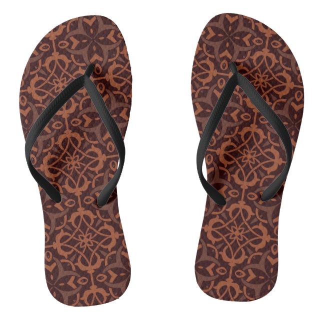 Ethnic modern geometric pattern thongs (Footbed)