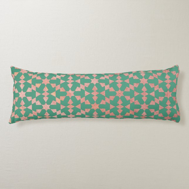 Ethnic Moroccan Geometric Mosaic Pattern Body Cushion (Front)