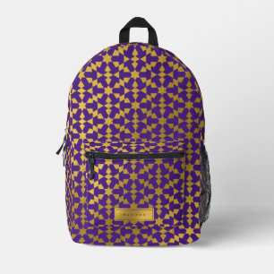 Ethnic Moroccan Geometric Mosaic Pattern Custom Printed Backpack