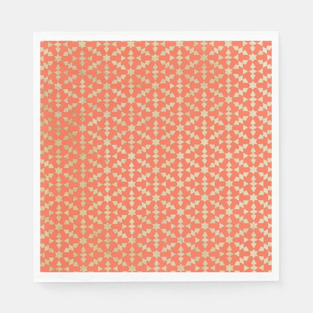 Ethnic Moroccan Geometric Mosaic Pattern Napkin (Front)