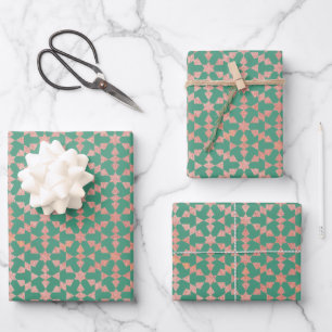 Ethnic Moroccan Geometric Mosaic Pattern  Wrapping Paper Sheet
