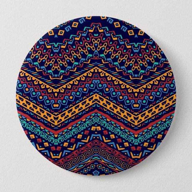 Ethnic Motifs 10 Cm Round Badge (Front)