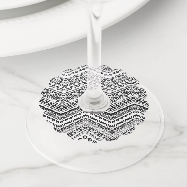 Ethnic Motifs 2 Wine Glass Tag (Close Up)