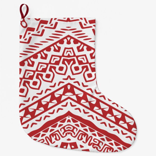 Ethnic Motifs 3 Large Christmas Stocking (Front)
