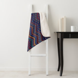 Ethnic Motifs Sherpa Blanket