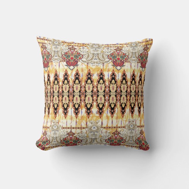 Ethnic Mughal: floral digital pattern Cushion (Front)