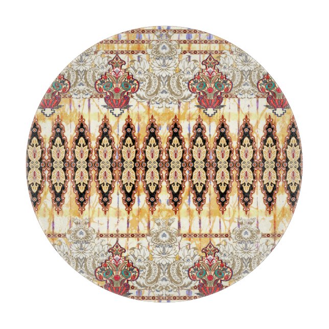 Ethnic Mughal: floral digital pattern Cutting Board (Front)