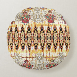 Ethnic Mughal: floral digital pattern Round Cushion