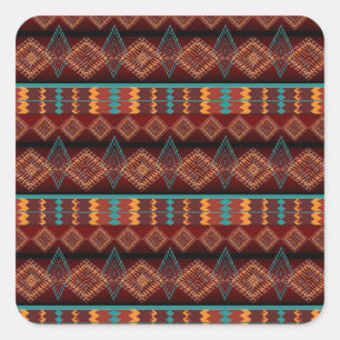 ethnic navajo seamless pattern square sticker