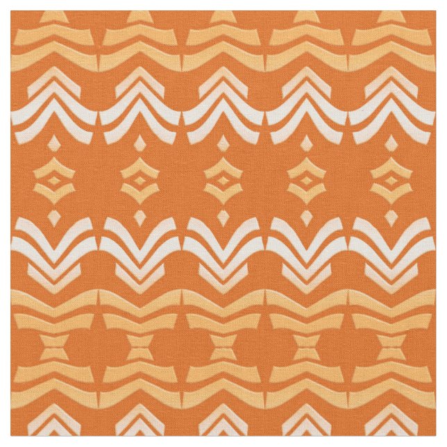 ethnic orange pattern fabric (Close Up)