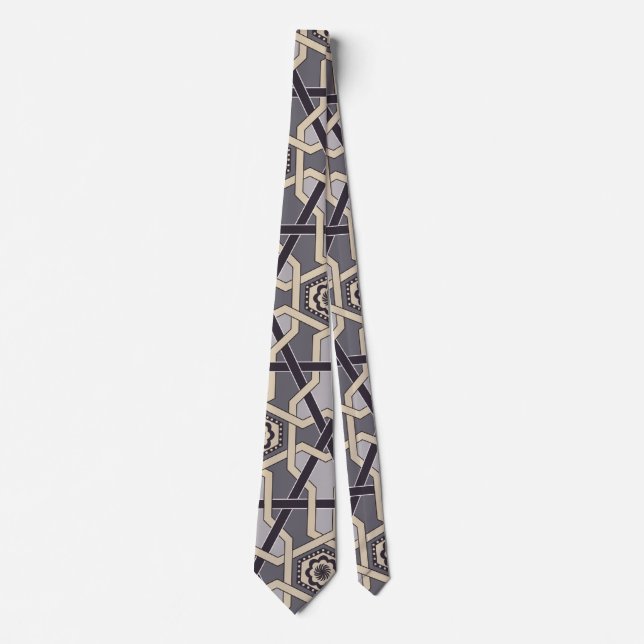 Ethnic Oriental Ornament  Embroidery decor Pattern Tie (Front)