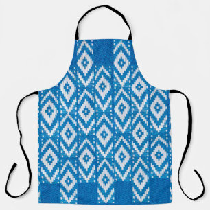 ethnic ornament on natural linen textile apron