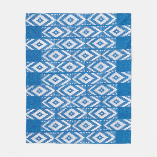 ethnic ornament on natural linen textile fleece blanket